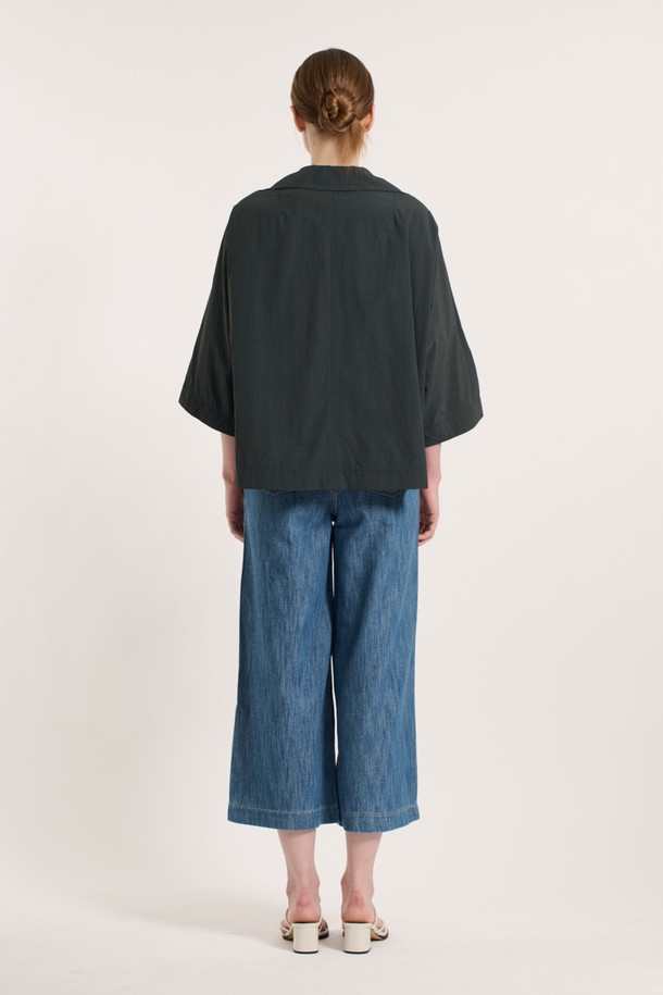 BCBG - 자켓 - [25SU] 더블카라 베이직 자켓 - BLACK NAVY B5M3G17059