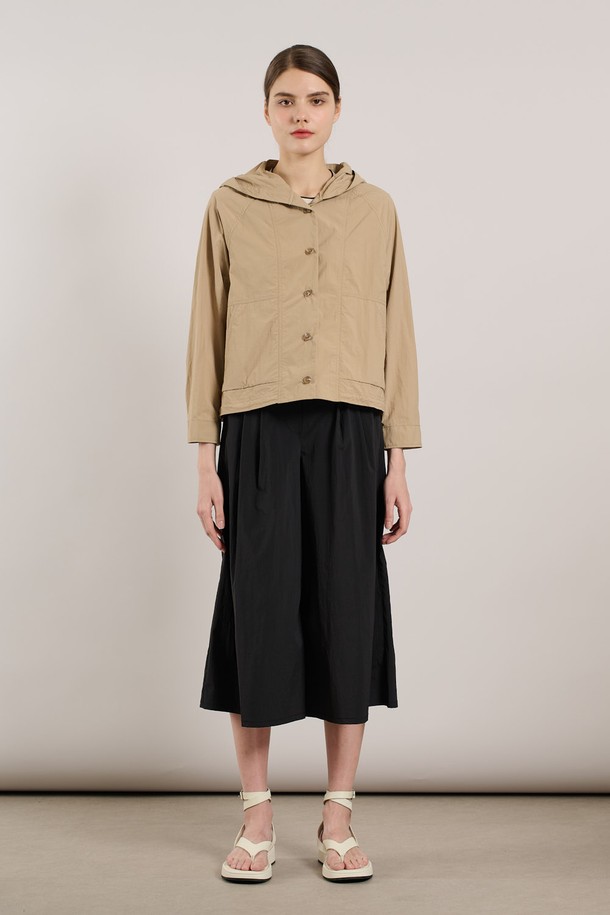 ALL&SUNDRY - 점퍼 - [25SU] 홑겹 크롭 후드 점퍼  - M BEIGE A5M3R17372