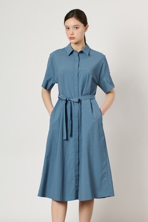 [24SU]벨티드 솔리드 원피스 - M Blue B4M5O64253