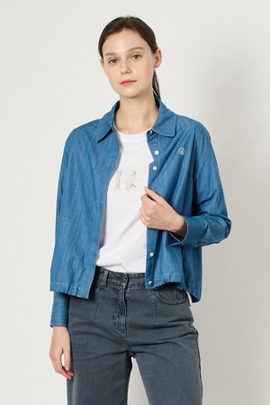 [24FA] 드로우스트링 데님 셔츠 - Indigo B4F7B41760