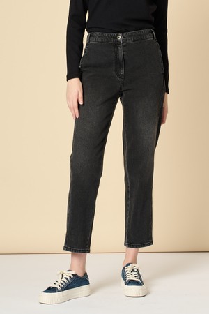 [24FA]백밴딩 배기데님팬츠 - CHARCOAL GRAY B4F8P35598