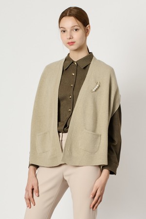 [24WT] 캐시 블랜드 니트 베스트 - LIGHT KHAKI B4W9K50381