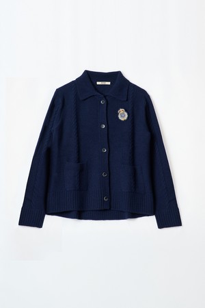 [24WT] 캐시 카라 니트 가디건 - NAVY B4W9K10855