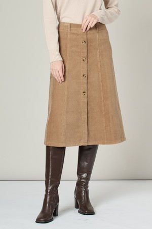 [25SS] 코듀로이 플레어 스커트  - CAMEL A5S1S20280