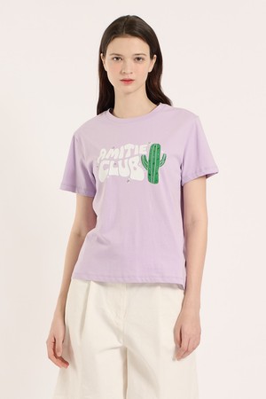 [25SM] 나염 비딩 반팔 티셔츠 - LIGHT VIOLET B5B3X40461