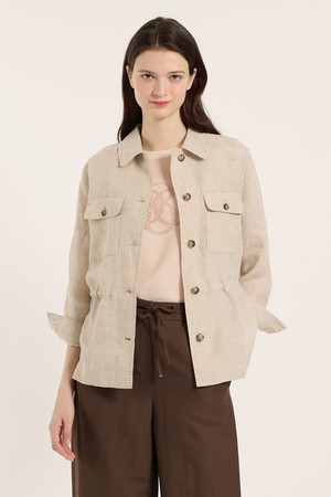 [25SM] 린넨체크 점퍼 - LIGHT BEIGE B5B3R15871
