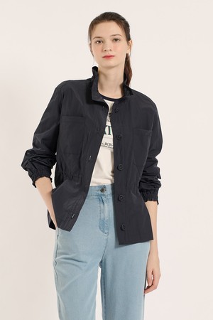 [25SM] 하이넥 드로우스트링 점퍼 - NAVY B5B3R15055