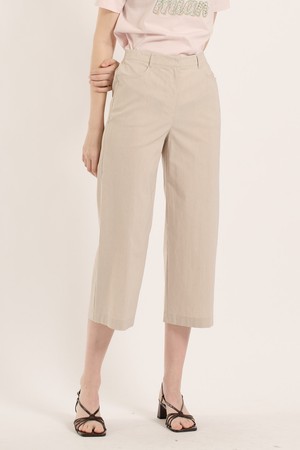 [25SM] 백 밴딩 스트레이트 린넨 팬츠 - OATMEAL B5B3P30477