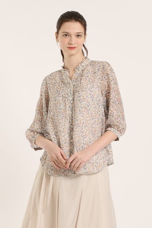 [25SM] 플로럴 프릴 블라우스 - IVORY B5B4B42613