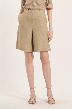 [25SU] 린넨 백 밴딩 쇼츠 - M BEIGE B5B4P32472