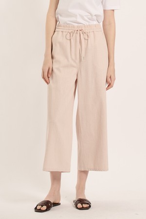 [25SU] 밴딩 와이드 데님 팬츠 - LIGHT PINK B5B4P32321