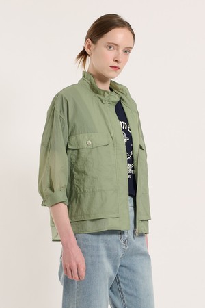 [25SU] 하이넥 투 포켓 점퍼 - LIGHT KHAKI B5M3R17281