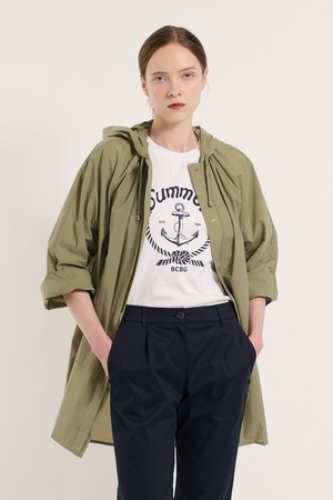 [25SU] 후드 롱 점퍼 - LIGHT KHAKI B5M3G17281