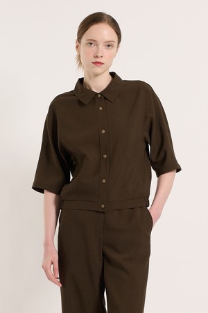 [25SU] 스탠다드 절개라인 셔츠 - BROWN B5M4B48674