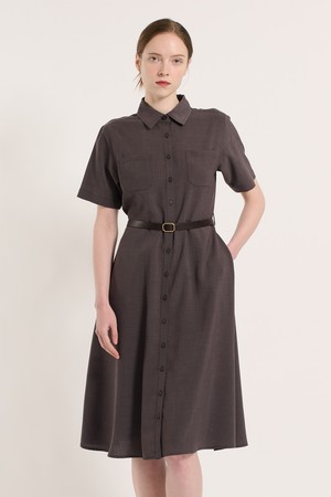 [25SU] 벨티드 투포켓 원피스 - KHAKI B5M4O68345