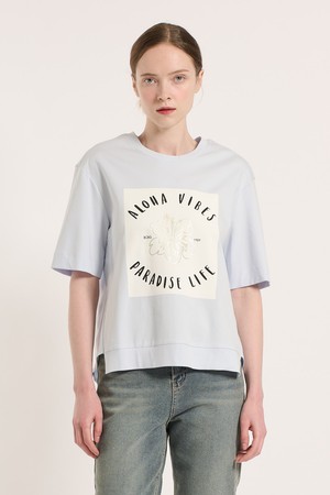 [25SU] 알로하 프린팅 티셔츠 - SKY BLUE B5M4X48052