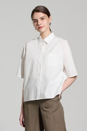 [25SU] 라이트 포캣 블라우스 - OFF WHITE A5M4B42612