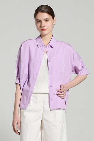 [25SU] 드랍숄더 셔츠 블라우스 - LIGHT VIOLET A5M4B48661