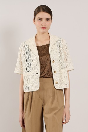 [25SU] 크로쉐 크롭자켓  - IVORY A5M4J13213