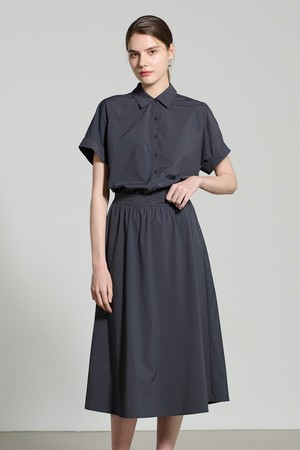 [25SU] 셔츠형 투웨이 플레어 원피스  - CHARCOAL GRAY A5M4O63198