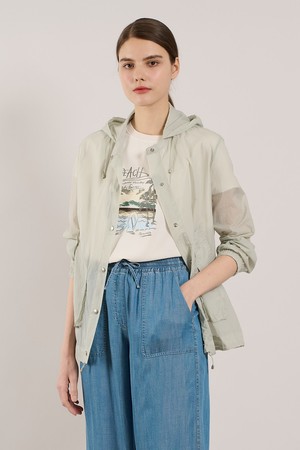 [25SU] 홑겹 후드 바람막이 점퍼  - LIGHT GRAY A5M4R16215