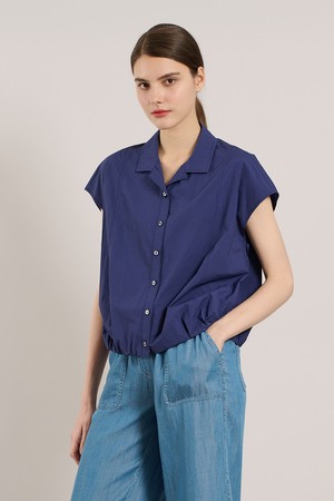[25SU] 드랍숄더 블루종 셔츠 블라우스 - ROYAL BLUE A5M5B44157