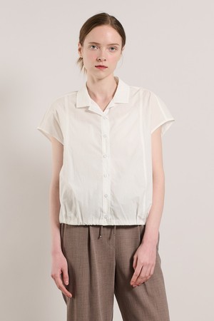 [25SU] 드랍숄더 블루종 셔츠 블라우스 - WHITE A5M5B44110