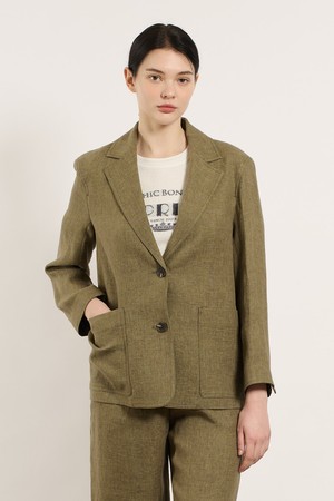[25SU] 내추럴 린넨 자켓 - KHAKI B5M3J11045