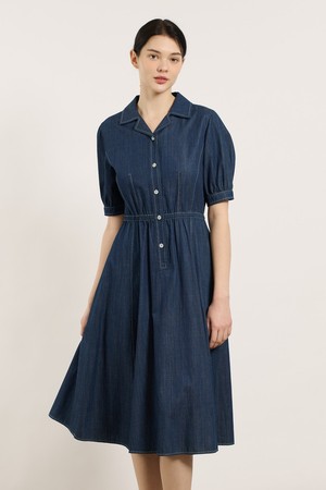 [25SU] 더블 카라 데님 원피스 - INDIGO B5M4O62660