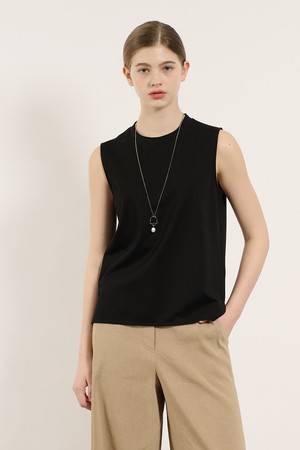 [25SU] 목걸이 SET 슬리브리스 티셔츠 - BLACK B5M5X44099