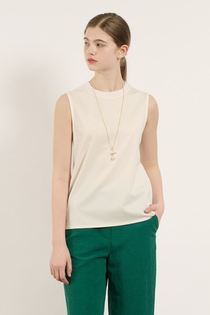 [25SU] 목걸이 SET 슬리브리스 티셔츠 - IVORY B5M5X44013