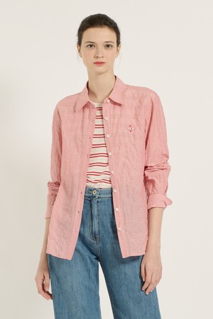 [25SU] 와펜 스트라이프 셔츠 - RED B5B3B40724