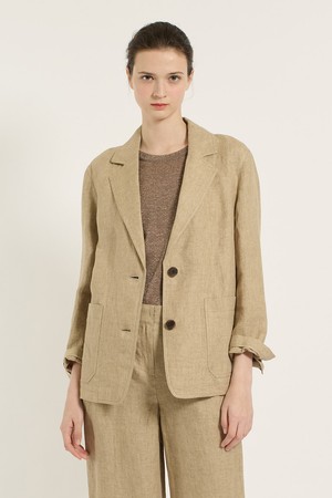 [25SU] 린넨 버튼 자켓 - M BEIGE B5B4J12572