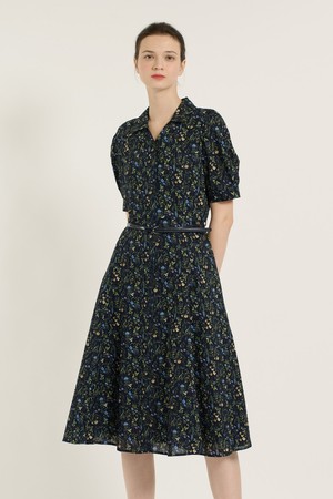 [25SU] 플라워 엠보 원피스 - NAVY B5B4O62655