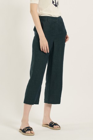 [25SU] 린넨 백 밴딩 팬츠 - DARK GREEN B5B4P32543