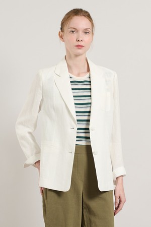 [25SU] 린넨 싱글 브레스티드 자켓 - OFF WHITE A5M3J10312