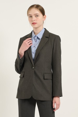 [24WT] 슬림 수트 세트 자켓 - CHARCOAL GRAY B4D9J11598