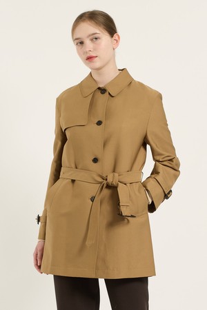 [24WT] 벨티드 라이너 트렌치 코트 - DARK BEIGE B4D9N70173
