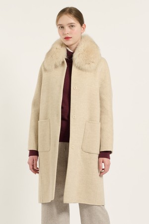 [24WT] 세미 코쿤 울 코트 - LIGHT BEIGE B4DAH82471