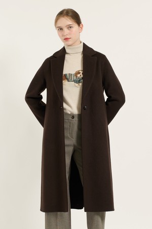 [24WT] 테일러드 싱글 코트 - DARK BROWN B4DAH82975