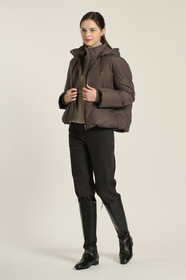 [25WT] 구스다운 드로우스트링 후드 점퍼 - DARK BROWN (다크 브라운) B5D9F80875는 겨울철 출근룩을 위한 여성용 점퍼입니다. 부드러운 촉감의 폴리에스테르, 모, 나일론 혼방 소재로 제작되었으며, 숏 기장의 레귤러핏 또는 루즈핏으로 편안하게 착용할 수 있습니다. 다크 브라운과 라이트 카키 두 가지 색상으로 제공되며, 무지 또는 배색 디자인에 지퍼와 단추로 여밀 수 있습니다. 후드, 드로우스트링, 구스다운 충전재, 방풍 기능으로 보온성을 높였으며, 클래식, 미니멀, 캐주얼, 우아한 스타일을 연출할 수 있습니다.
