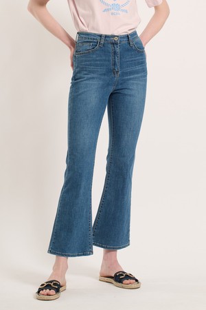 [25SU] 하이웨이스트 부츠컷 데님 팬츠 - M BLUE B5M3P38953