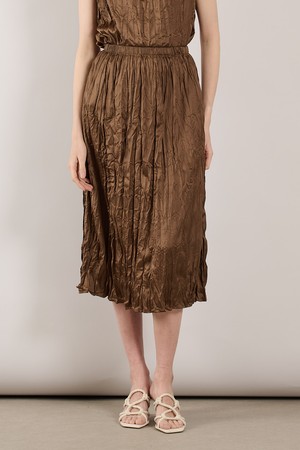 [25SU] 링클 스커트 - BROWN A5M4G28174