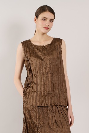 [25SU] 링클 블라우스 - BROWN A5M4G48174