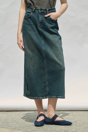 [25SU] 데님 롱 스커트 - INDIGO A5M4I29660