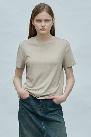 [25SU] 라운드넥 베이직 져지 - M BEIGE A5M4I49472