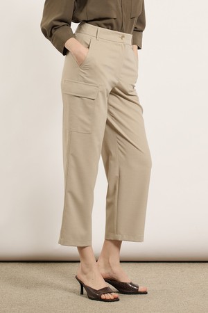 [25SU] 사이드 포켓 스트레이트 팬츠 - M BEIGE B5M4P33472
