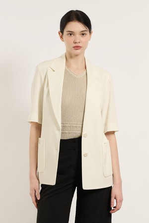 [25SU] 반소매 싱글 자켓 - WHITE B5M4J12010