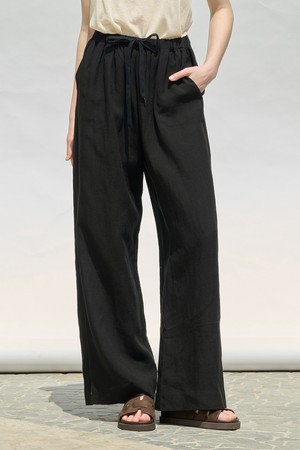 [25SU] 텐셀 린넨 스트링 바지 - BLACK A5M4I39399