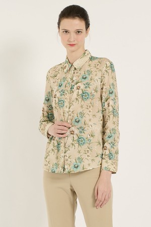 [25SU] 플라워패턴 블라우스 - LIGHT BEIGE B5B3B40271
